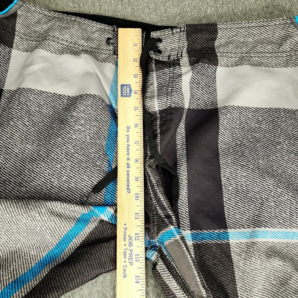 ONeill Board Short sz 40 Men Plaid Blue Black White 10